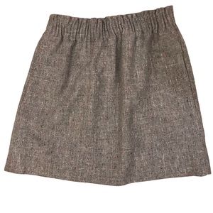 J Crew Wool blend mini skirt with Elastic Waistband and Ruffles size 4 gray